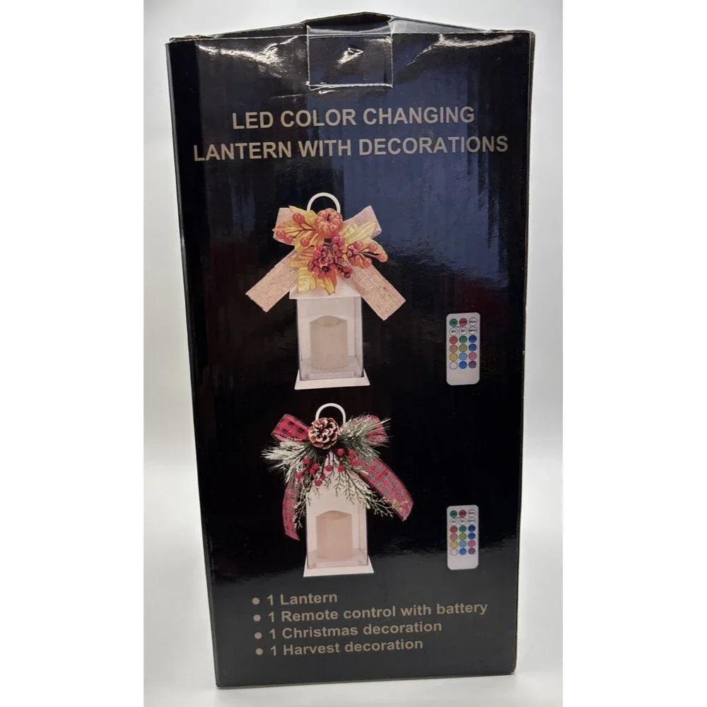 White LED Color Changing Lantern Harvest & Christmas New In Box With Remote